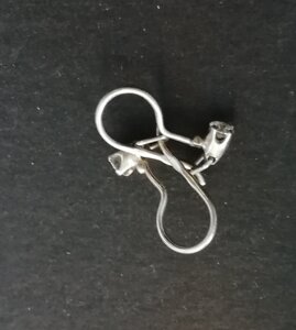 Серьги серебро, с камушком