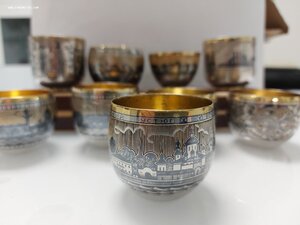 Редкая стопка "Великий Устюг" Северная чернь 1968 год Серебр