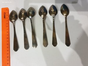 Комплект из 6 чайных ложек.СЕРЕБРО 875 проба. 134 грамма