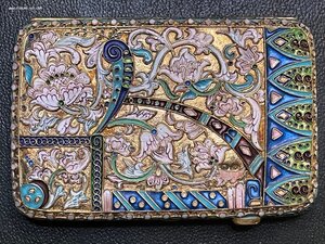 Портсигар, Серебро 84, Эмаль