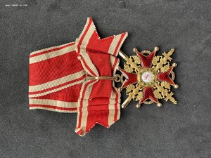 Св.Станислав 3, ДО, мечи, золото, оригиналиный подвес.