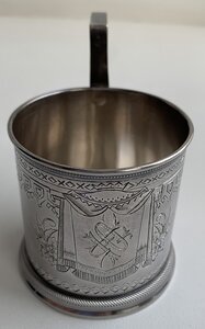 Подстаканник 84 пробы в русском стиле 1888 года, красота!