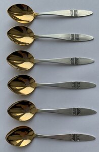 Комплект таллинских кофейных ложек 916 пробы, 6 штук.