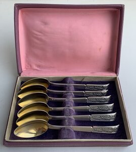 Комплект таллинских чайных ложек 875 пробы в коробке, 6 шт.