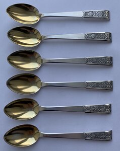 Комплект таллинских чайных ложек 875 пробы в коробке, 6 шт.