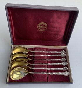 Комплект чайных ложек "Павлиний хвост" 875 в коробке, 6 шт.