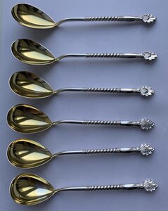 Комплект чайных ложек "Павлиний хвост" 875 в коробке, 6 шт.