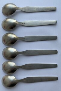 Комплект таллинских эмалевых чайных ложек 916 пробы, 6 шт.