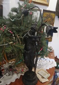 СТАРИННЫЙ РЕДКИЙ СВЕТИЛЬНИК " ДИАНА " ЧУГУН. КУСА СССР. 20-е