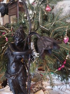 СТАРИННЫЙ РЕДКИЙ СВЕТИЛЬНИК " ДИАНА " ЧУГУН. КУСА СССР. 20-е