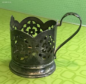 Серебряный подстаканник 78 грамм, серебро 875 со звездой