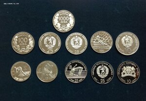11 монет Болгарии Серебро Олимпиада с 1973 по 2000 гг