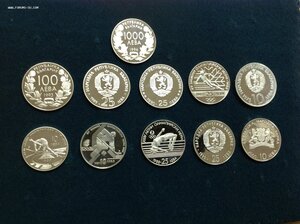 11 монет Болгарии Серебро Олимпиада с 1973 по 2000 гг