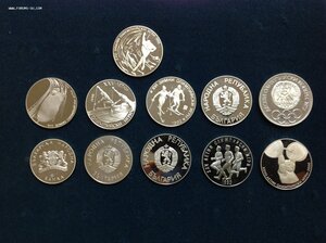 11 монет Болгарии Серебро Олимпиада с 1973 по 2000 гг