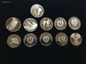 11 монет Болгарии Серебро Олимпиада с 1973 по 2000 гг