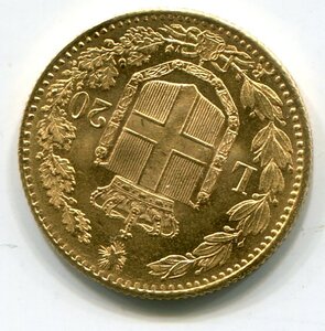 Италия. 20 лир 1882