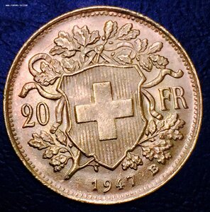 ШВЕЙЦАРИЯ, 20 франков, 1947