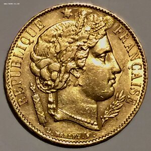 Франция, 20 франков, 1851