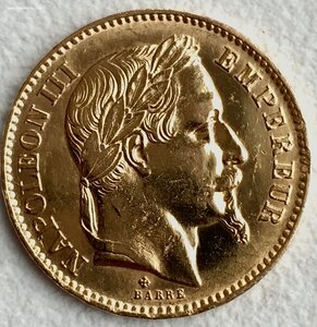 Франция, 20 франков, 1866