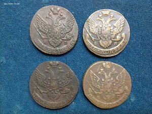 4 монеты 1789.1790,1791,1792 года