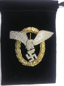 Знак пилота Люфтваффе золото брильянты.