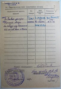 КЗ № 3.396.964  Венгрия-1956 на командира штурмового взвода