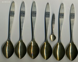 6 чайных ложек 875 проба + 1.