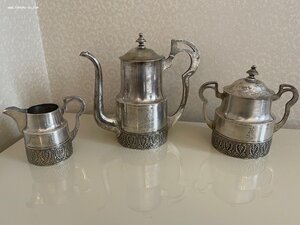 Сервиз из 3-х предметов, 28 Артель, Серебро 84