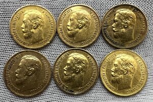 5 рублей 1897-1900гг - 6 монет.