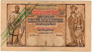 Кёнигсберг. 500 марок. 1922 год.  РЕДКАЯ!! надпечатка 500000