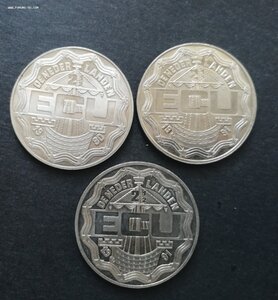Набор из 3 - х монет 2 1/2 ECU