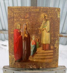 Икона "Введение во храм Пресвятой Богородицы" Сусальное золо