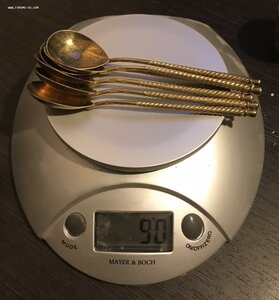 Ложки чайные в коробке, позолота, состояние!