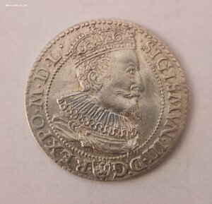 6 грошей 1596 г. Сигизмунд III Мальброк. Malbork (шостак)