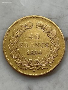 40 Франков, Луи-Филлип I, Франция, 1834г. Золото