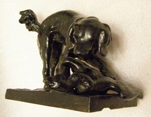 Собака с птицей. Касли. Середина 19 века.