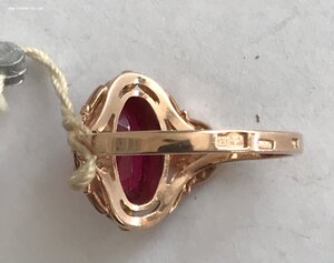 Золотое кольцо с корундом СССР. Корунд, золото 583 проба #1