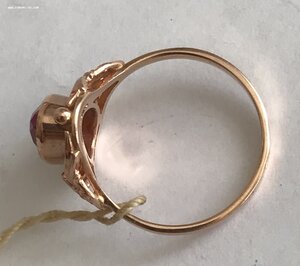 Золотое кольцо с корундом СССР. Корунд, золото 583 проба #1