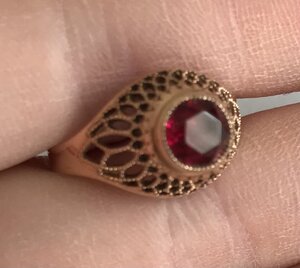 Золотое кольцо с корундом СССР. Корунд, золото 583 проба #2