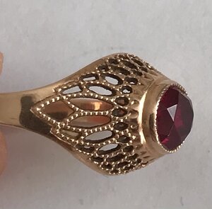 Золотое кольцо с корундом СССР. Корунд, золото 583 проба #2