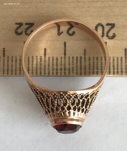 Золотое кольцо с корундом СССР. Корунд, золото 583 проба #2