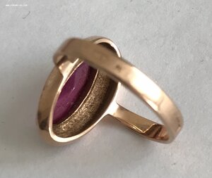 Золотое кольцо с корундом СССР. Корунд, золото 583 проба #3