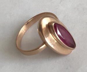 Золотое кольцо с корундом СССР. Корунд, золото 583 проба #3