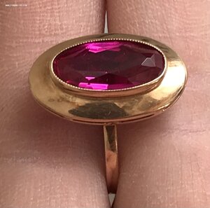 Золотое кольцо с корундом СССР. Корунд, золото 583 проба #6