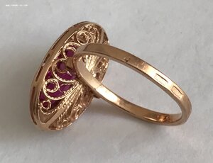 Золотое кольцо с корундом СССР. Корунд, золото 583 проба #6