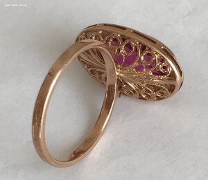 Золотое кольцо с корундом СССР. Корунд, золото 583 проба #6