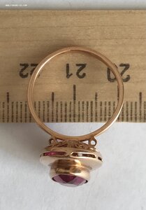 Золотое кольцо с корундом СССР. Корунд, золото 583 проба #6