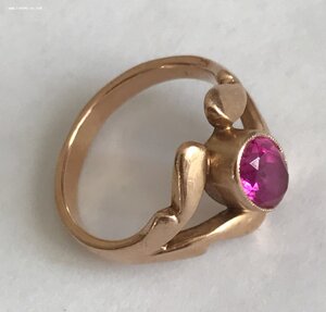 Золотое кольцо с корундом СССР. Корунд, золото 583 проба #9