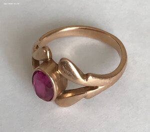 Золотое кольцо с корундом СССР. Корунд, золото 583 проба #9