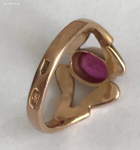 Золотое кольцо с корундом СССР. Корунд, золото 583 проба #9